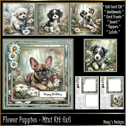 Flower Puppies - Mini Kit 6x6
