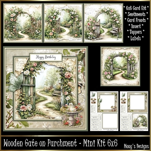 Wooden Gate on Parchment - Mini Kit 6x6