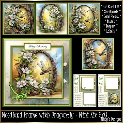 Woodland Frame with Dragonfly - Mini Kit 6x6