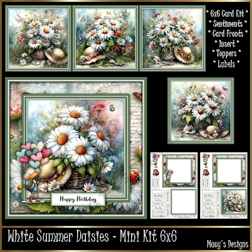 White Summer Daisies - Mini Kit 6x6