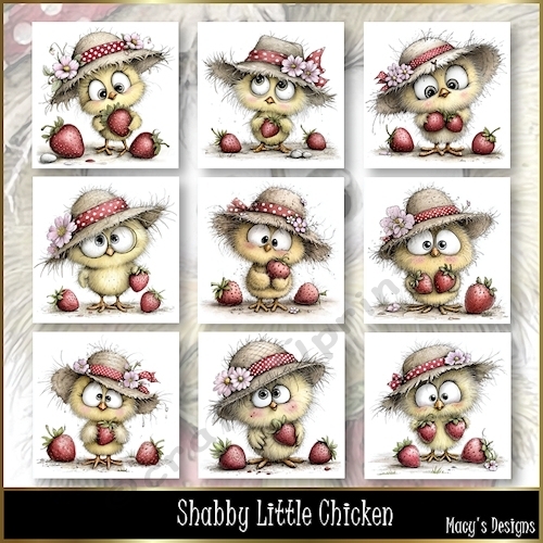 Shabby Little Chicken - Illustrations for Cards, Mini kits & Designers