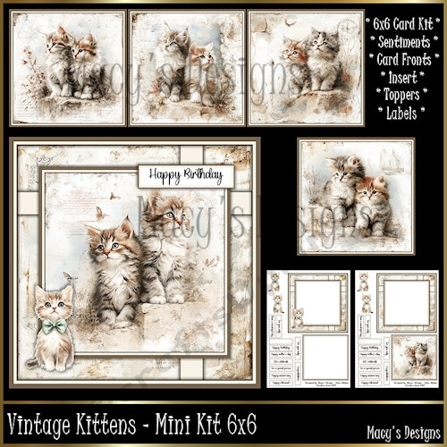 Vintage Kittens - Mini Kit 6x6