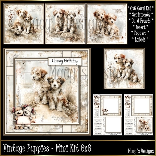 Vintage Puppies - Mini Kit 6x6