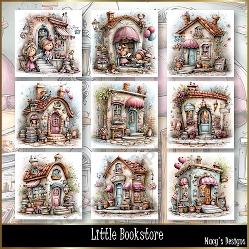 Little Bookstore - Illustrations for Cards, Mini kits & Designers