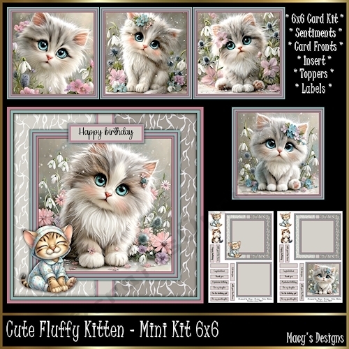 Cute Fluffy Kitten - Mini Kit 6x6