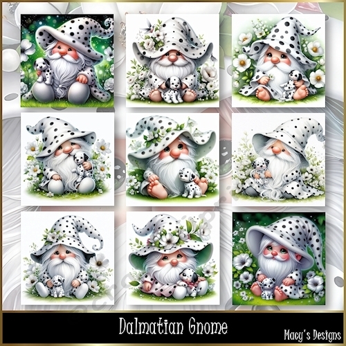 Dalmatian Gnome - Illustrations for Cards, Mini kits & Designers
