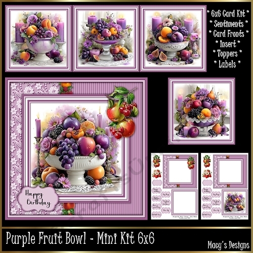 Purple Fruit Bowl - Mini Kit 6x6
