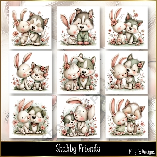 Shabby Friends - Illustrations for Cards, Mini kits & Designers