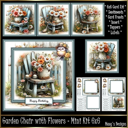 Garden Chair with Flowers - Mini Kit 6x6