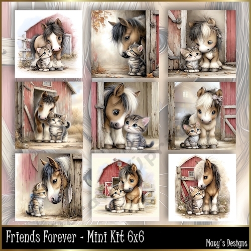 Friends Forever - Illustrations for Cards, Mini kits & Designers