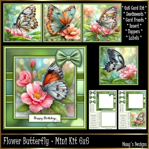 Flower Butterfly - Mini Kit 6x6