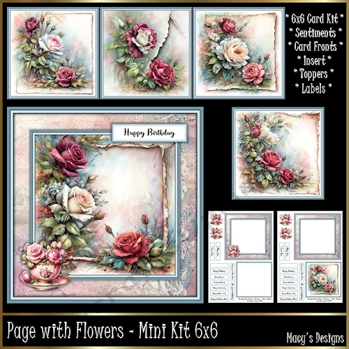 Page with Flowers - Mini Kit 6x6