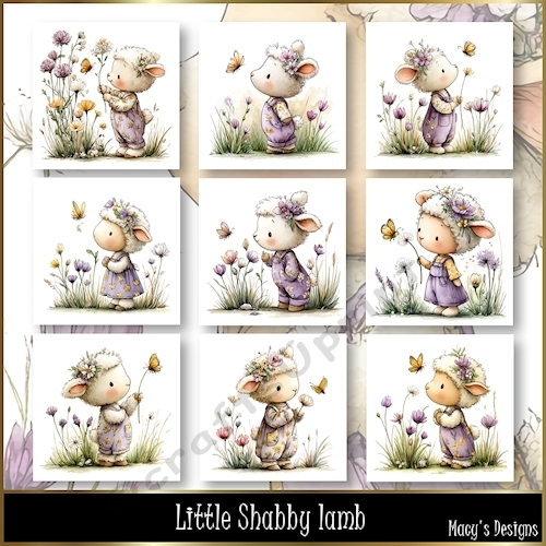 Little Shabby Lamb - Illustrations for Cards, Mini kits & Designers