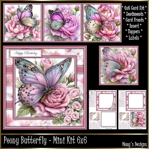 Peony Butterfly - Mini Kit 6x6