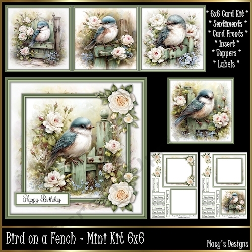Bird on a Fench - Mini Kit 6x6