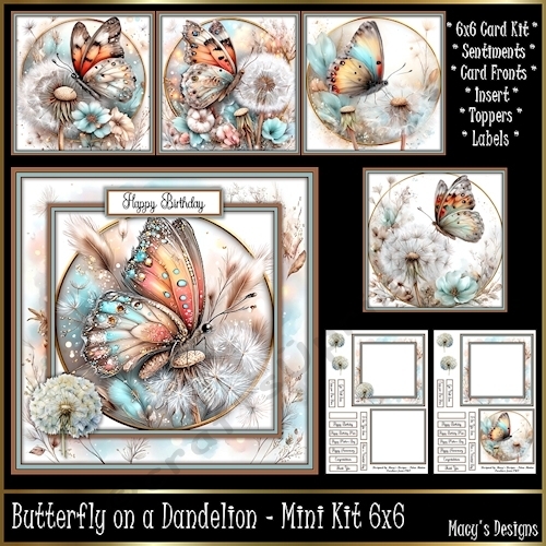 Butterfly on a Dandelion - Mini Kit 6x6