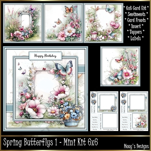 Spring Butterflies 1 - Mini Kit 6x6