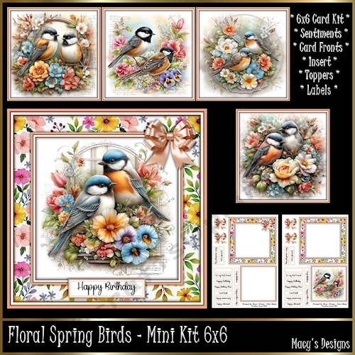 Floral Spring Birds - Mini Kit 6x6