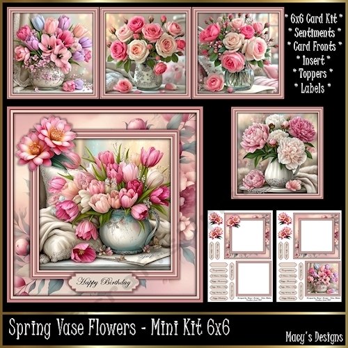 Spring Vase Flowers - Mini Kit 6x6