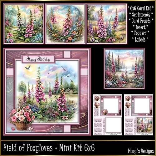 Field of Foxgloves - Mini Kit 6x6