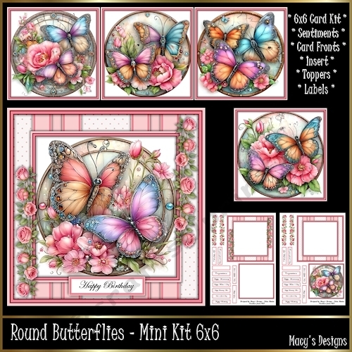 Round Butterflies - Mini Kit 6x6