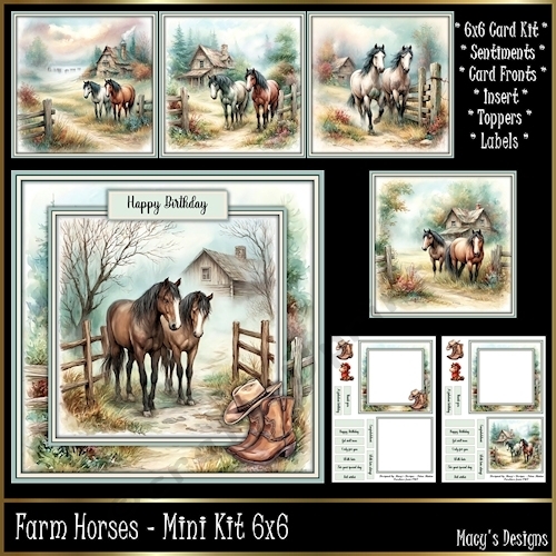 Farm Horses - Mini Kit 6x6