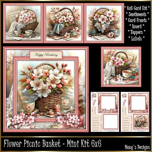Flower Picnic Basket - Mini Kit 6x6