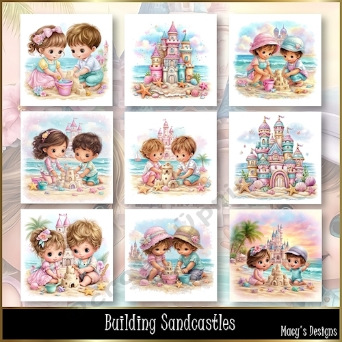 Building Sandcastles - Illustrations for Cards, Mini kits & Designers