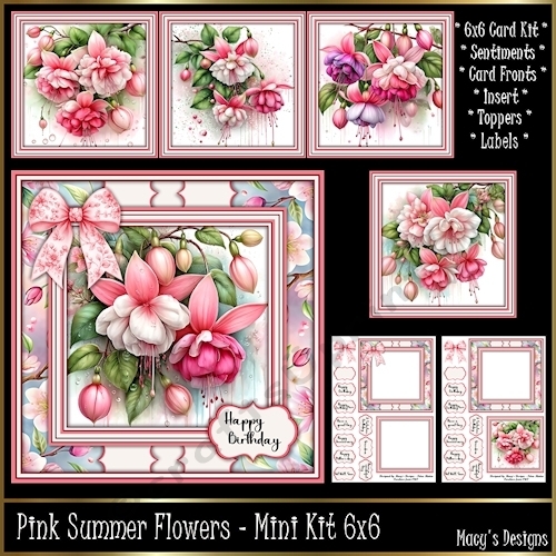 cup1438033_124264 - Pink Summer Flowers - Mini Kit 6x6