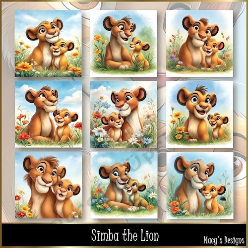 Simba the Lion - Illustrations for Cards, Mini kits & Designers