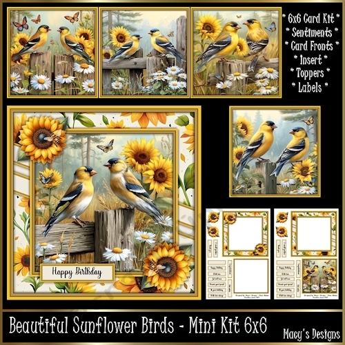 cup1438511_124264 - Beautiful Sunflower Birds - Mini Kit 6x6