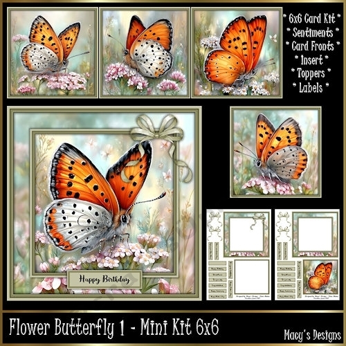 Flower Butterfly 1 - Mini Kit 6x6
