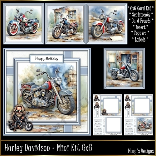 Harley Davidson - Fathers Day, Birthday - Mini Kit 6x6