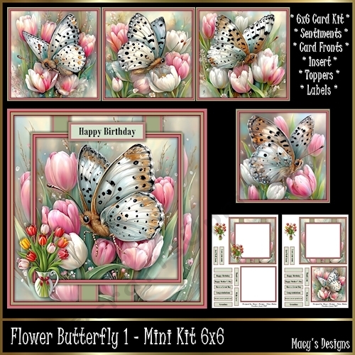 Flower Butterfly 2 - Mini Kit 6x6