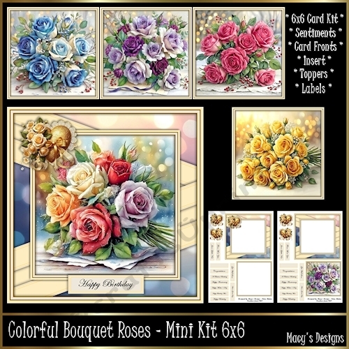 Colorful Bouquet Roses - Mini Kit 6x6