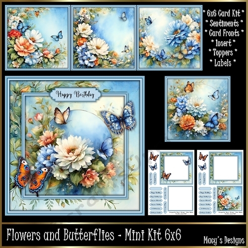 Flowers and Butterflies - Mini Kit 6x6