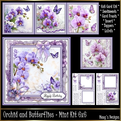 Orchid and Butterflies - Mini Kit 6x6