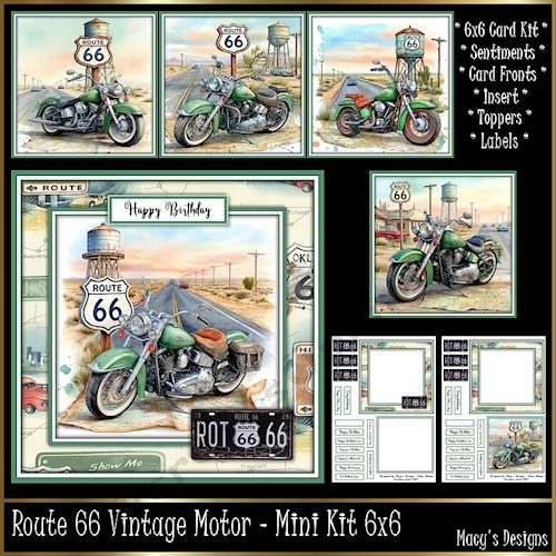 Route 66 Vintage Motor - Birthday, Fathers Day - Mini Kit 6x6