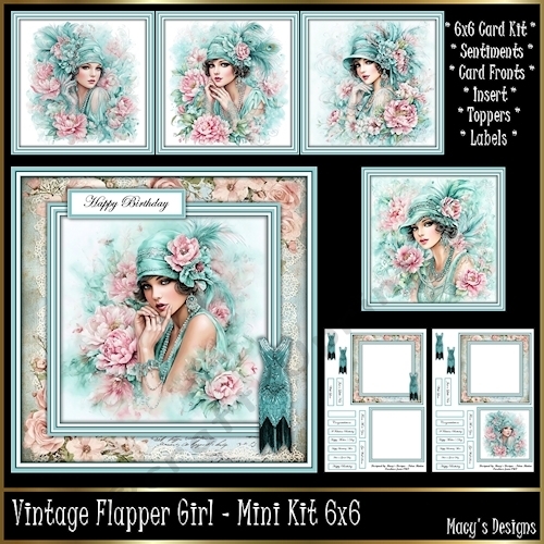Vintage Flapper Girl - Mini Kit 6x6