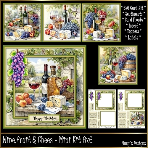 Wine,Fruit & Chees - Mini Kit 6x6