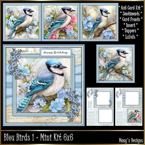 Bleu Birds 1 - Mini Kit 6x6
