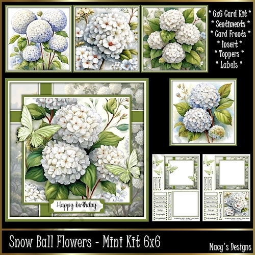 Snow Ball Flowers - Mini Kit 6x6