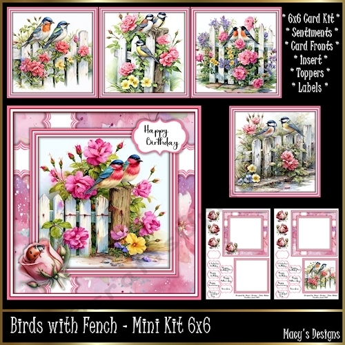 Birds with Fench - Mini Kit 6x6