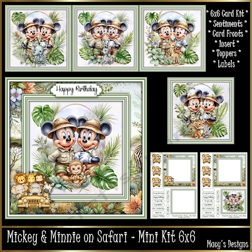 Mickey & Minnie on Safari - Mini Kit 6x6