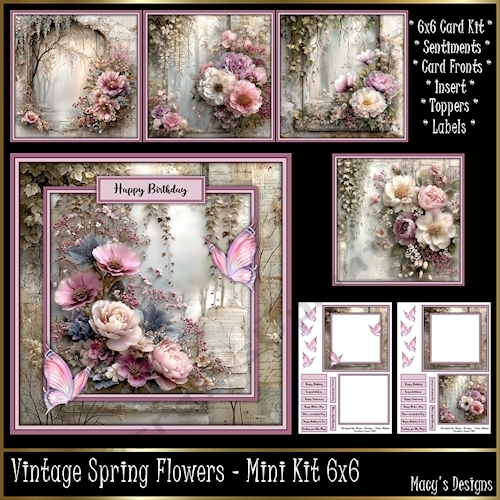 Vintage Spring Flowers - Mini Kit 6x6
