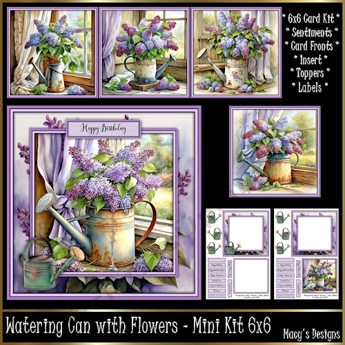 Watering Can with Flowers - Mini Kit 6x6