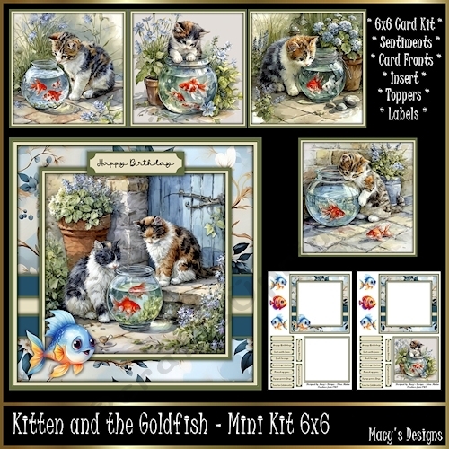 Kitten and the Goldfish - Mini Kit 6x6