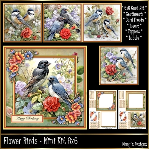 Flower Birds - Mini Kit 6x6