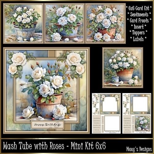 Wash Tube with Roses - Mini Kit 6x6