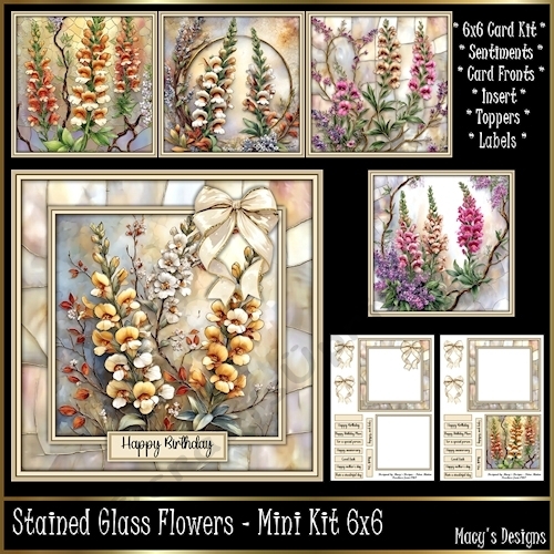 Stained Glass Flowers - Mini Kit 6x6